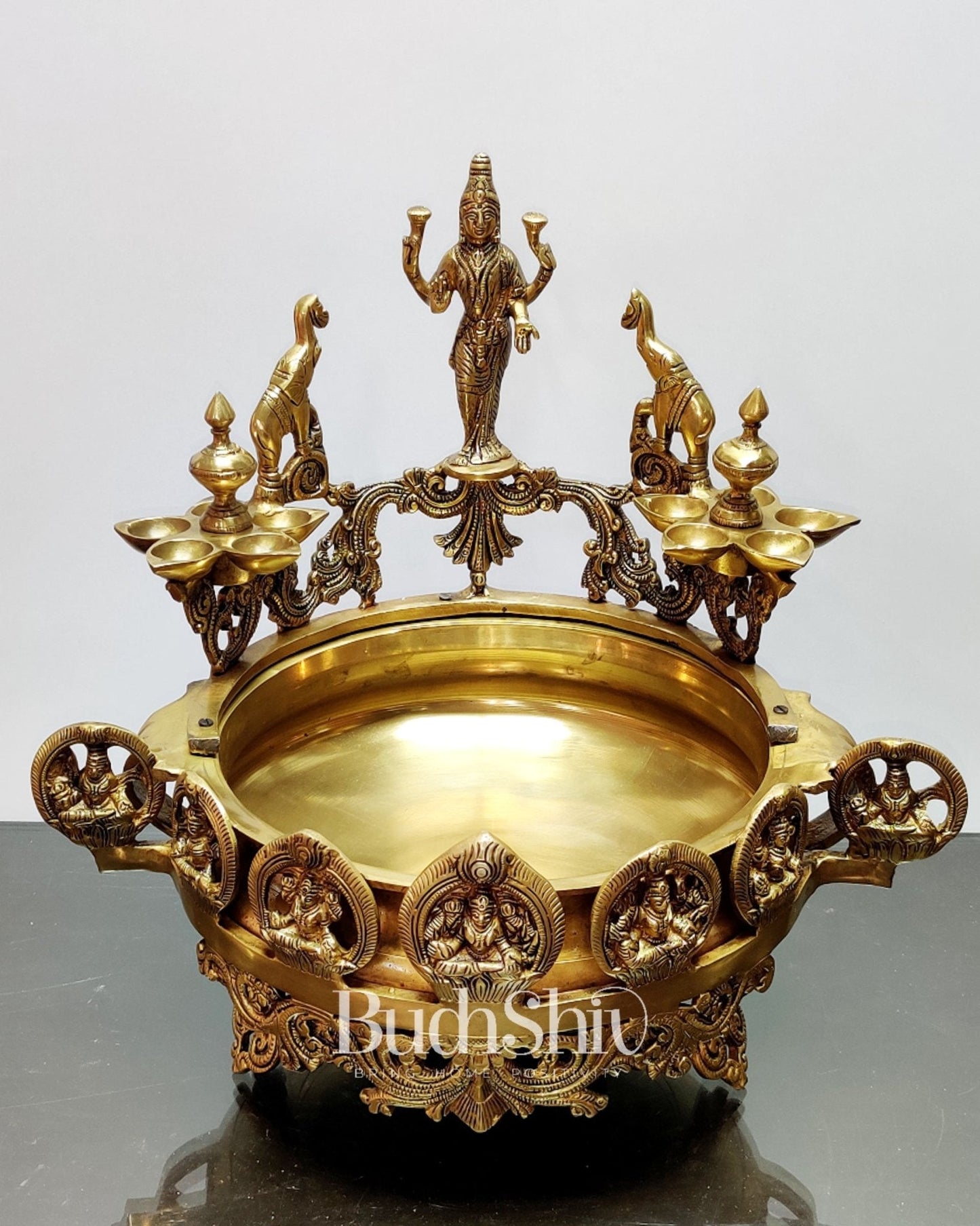 Ashtalakshmi Brass urli with diyas