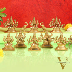 Ashtalakshmi Superfine Brass Idols - 3.5 Inches | BudhShiv
