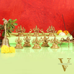 Ashtalakshmi Superfine Brass Idols - 3.5 Inches | BudhShiv