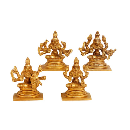Ashtalakshmi Superfine Brass Idols - 3.5 Inches | BudhShiv