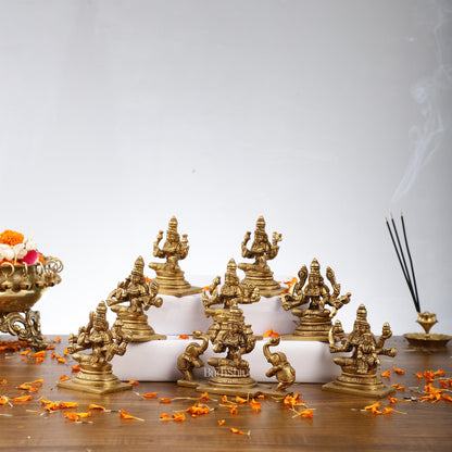 Ashtalakshmi Superfine Brass Idols - 3.5 Inches | BudhShiv