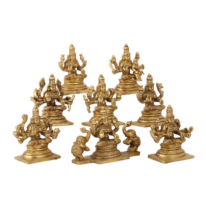 Ashtalakshmi Superfine Brass Idols - 3.5 Inches | BudhShiv