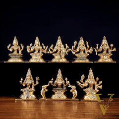 Ashtalakshmi Superfine Brass Idols - 5 Inch enhanced carvings