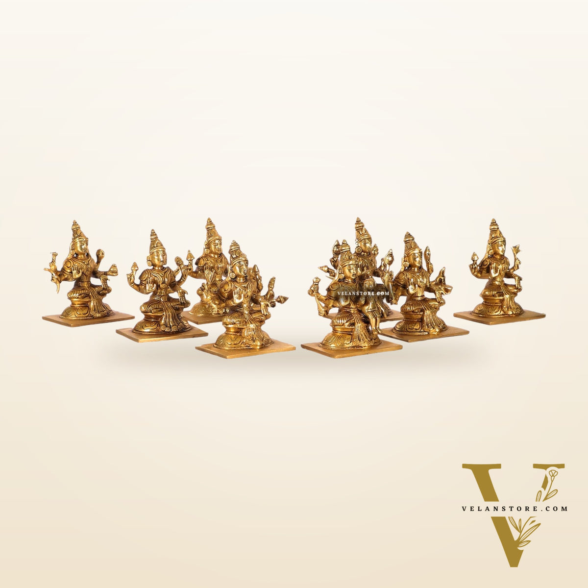 Ashtalakshmi Superfine Brass Idols - 5 Inches | BudhShiv