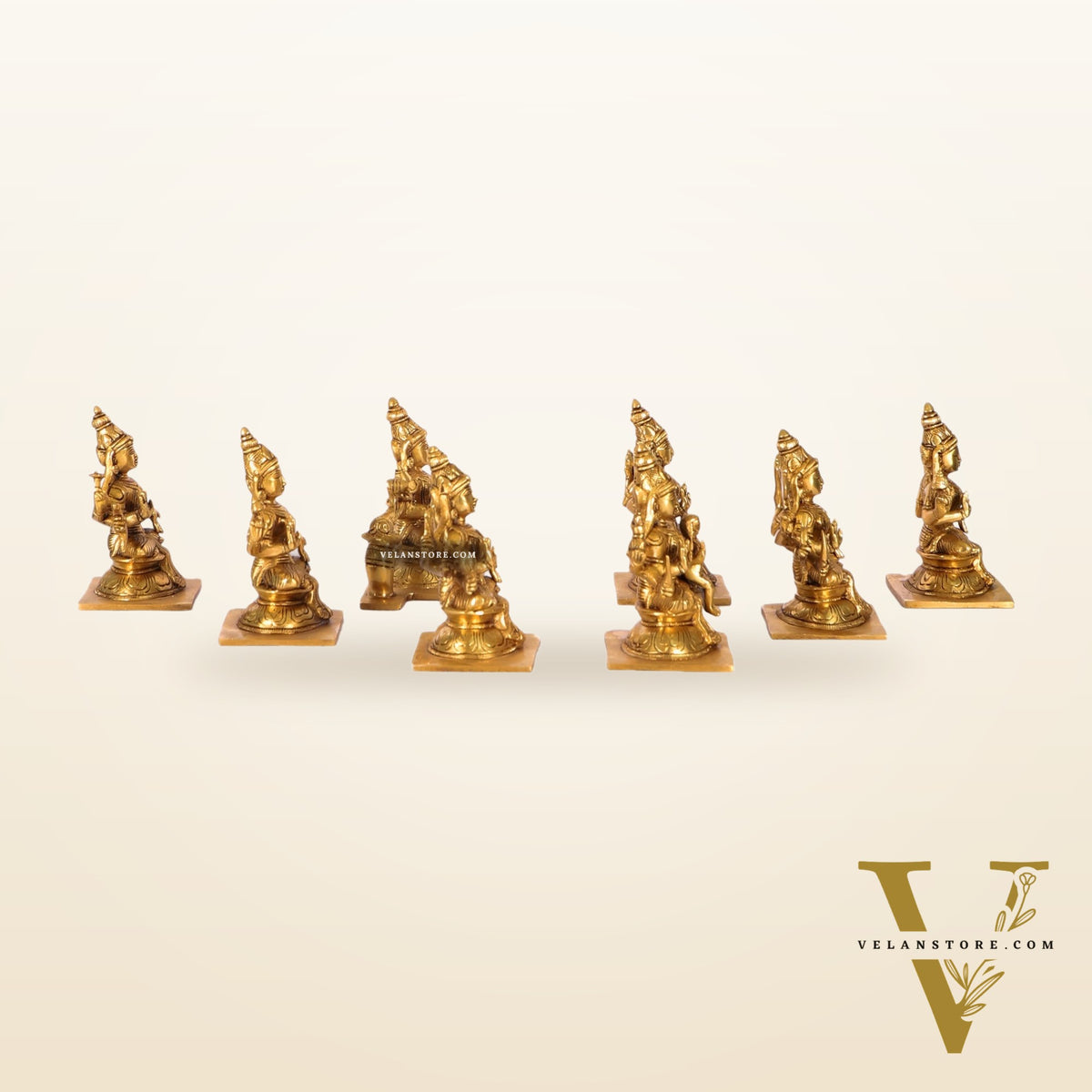 Ashtalakshmi Superfine Brass Idols - 5 Inches | BudhShiv