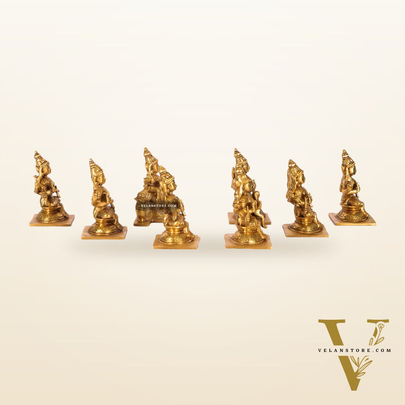 Ashtalakshmi Superfine Brass Idols - 5 Inches | BudhShiv