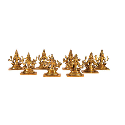 Ashtalakshmi Superfine Brass Idols - 5 Inches | BudhShiv