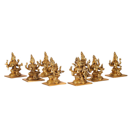 Ashtalakshmi Superfine Brass Idols - 5 Inches | BudhShiv