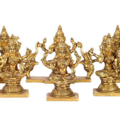 Ashtalakshmi Superfine Brass Idols - 5 Inches Round Base | BudhShiv