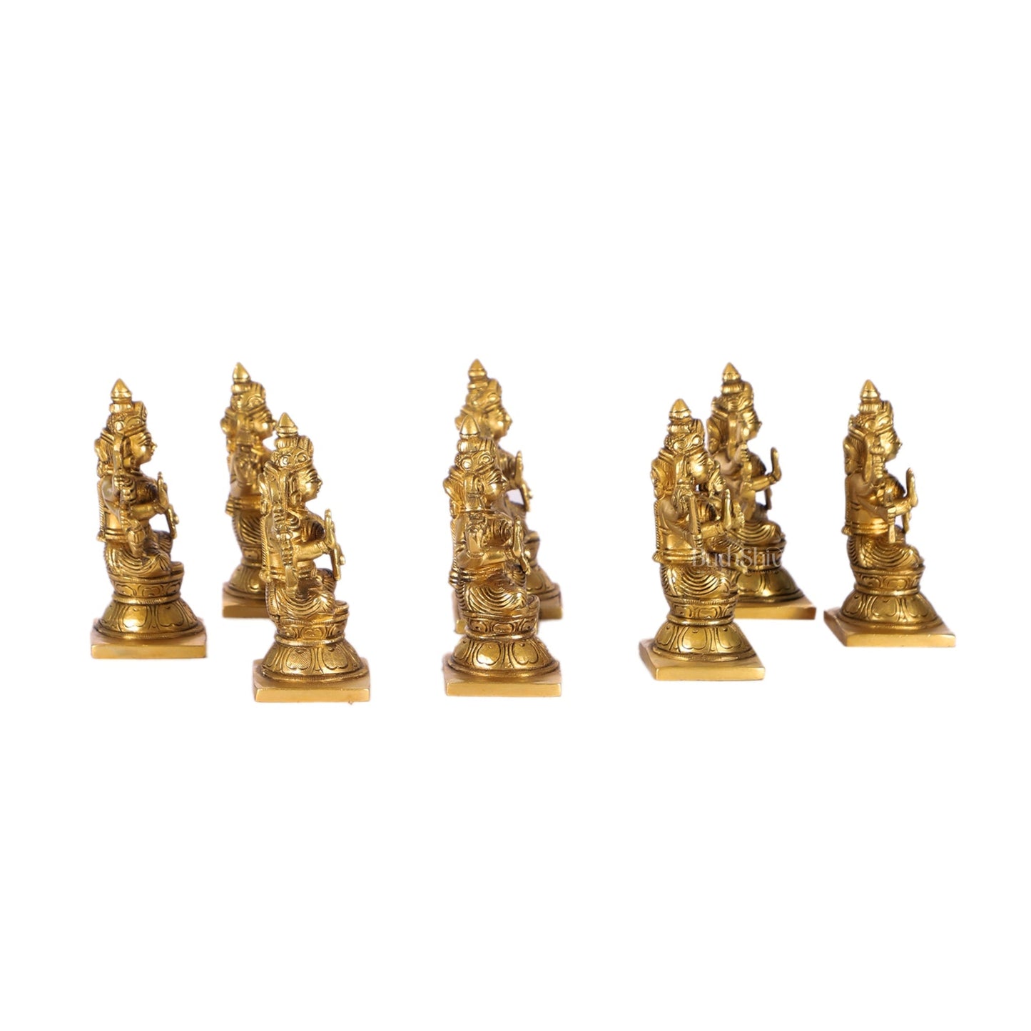 Ashtalakshmi Superfine Brass Idols - 5 Inches Round Base | BudhShiv