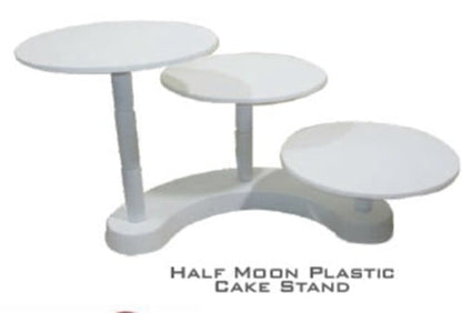 3-Tier White Pillar Cake Stand Plastic Cake Server  (White, Pack of 1)