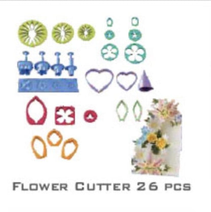 பேக்வேர்இண்ட் கம்பேஸ்ட் மலர் இலை வீனர் கட்டர் கேக் அலங்காரப் பெட்டி, 26 பிசிக்கள்