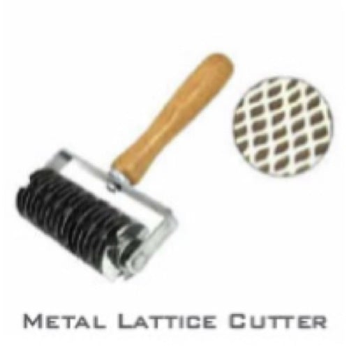 Stainless Steel Dough Lattice Roller Cutter with Wood Handle,Cookie Pie Dessert Pizza Bread Pastry Cr