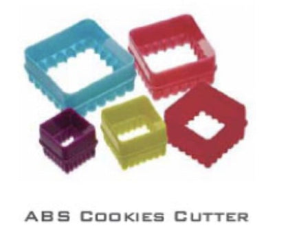 Bake House Two Side Square Cookie Cutters,Biscuit Cutters and Fondant Cake Cutters, Set of 5 PCS, Assorted Color