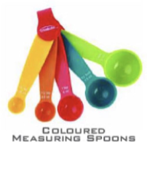 Multi Color Measurement Measuring Spoon Cups 1 Set of 5 Pieces Multi Coloured - Kitchen Tool/Baking Tool (Plastic Measuring Spoon 5 Pcs)