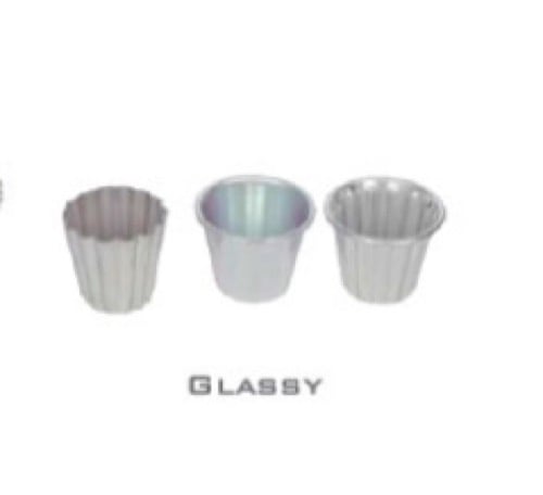 Aluminium - Mini Cake Moulds/Pudding/Jelly Cup Mould - Set of 6 Mini Glass - Beeded-1