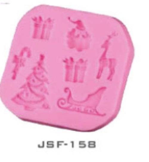 Silicone Baking Mold Fondant Candy Making Molds Cupcake Christmas Tree Sled Santa Claus Deer DIY-1