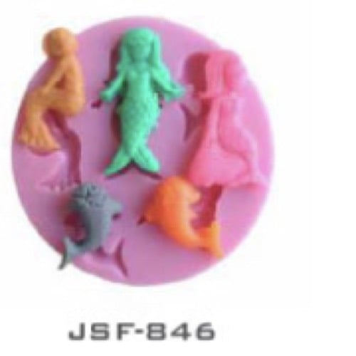 Pretty Mermaid Shaped 3D Silicone Cake Fondant Mold Cake Decoration Tools Soap Candle Moulds Sugar Paste Sugar Craft DIY Moulds