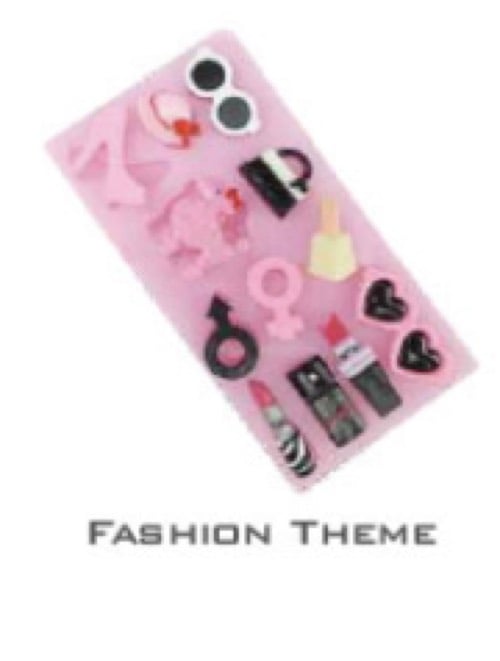 Makeup Tools Silicone Molds Lipstick Perfume Makeup Scissors Hair Tools Shaped Cake Fondant Molds for Chocolate Pudding, Candy, Jelly, Soap Modeling, Birthday Party