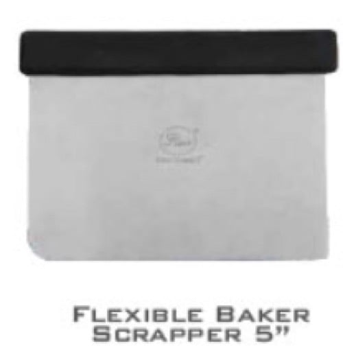 Flair Flexible Baker Dough Cutter Dough Scraper Dough Spatula with Black Handle - 5 inch