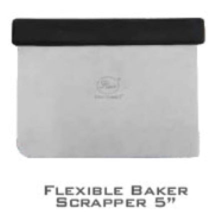 Flair Flexible Baker Dough Cutter Dough Scraper Dough Spatula with Black Handle - 5 inch