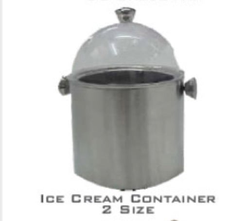 வெள்ளி நேர்த்தியான வடிவமைப்பு மற்றும் பயன்படுத்த எளிதான துருப்பிடிக்காத எஃகு உலோக கைவினை உருளை ஐஸ்கிரீம் கொள்கலன் 