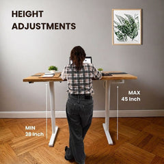 Astronix black opaque height adjustable table with white legs - 4FT x 2FT