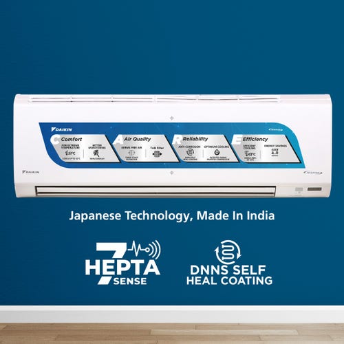 Daikin Premium Series 1 Ton 3 Star Inverter Split AC | 100% Copper | Titanium Apatite Air Purifying Filter | Coanda Airflow | Power Chill Operation (ATKL35U, White)