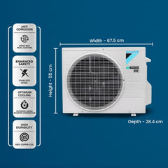 Daikin Premium Series 1 Ton 3 Star Inverter Split AC | 100% Copper | Titanium Apatite Air Purifying Filter | Coanda Airflow | Power Chill Operation (ATKL35U, White)