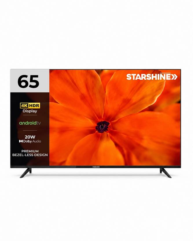 Starshine ATV 165 cm (65 inch) Ultra HD (4K) LED Smart Android TV with Android TV OS, Google Play Store, Google Assistant, Voice Command Remote, (SS65GT3YR)-1