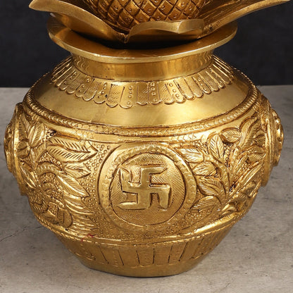 Auspicious Brass Kalash – Elegant Decorative Element for Spiritual Spaces