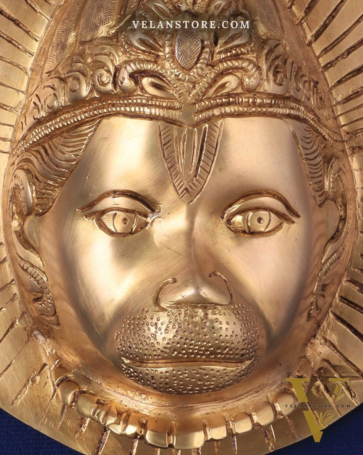 Auspicious pure brass Lord Hanuman face wall hanging 7"