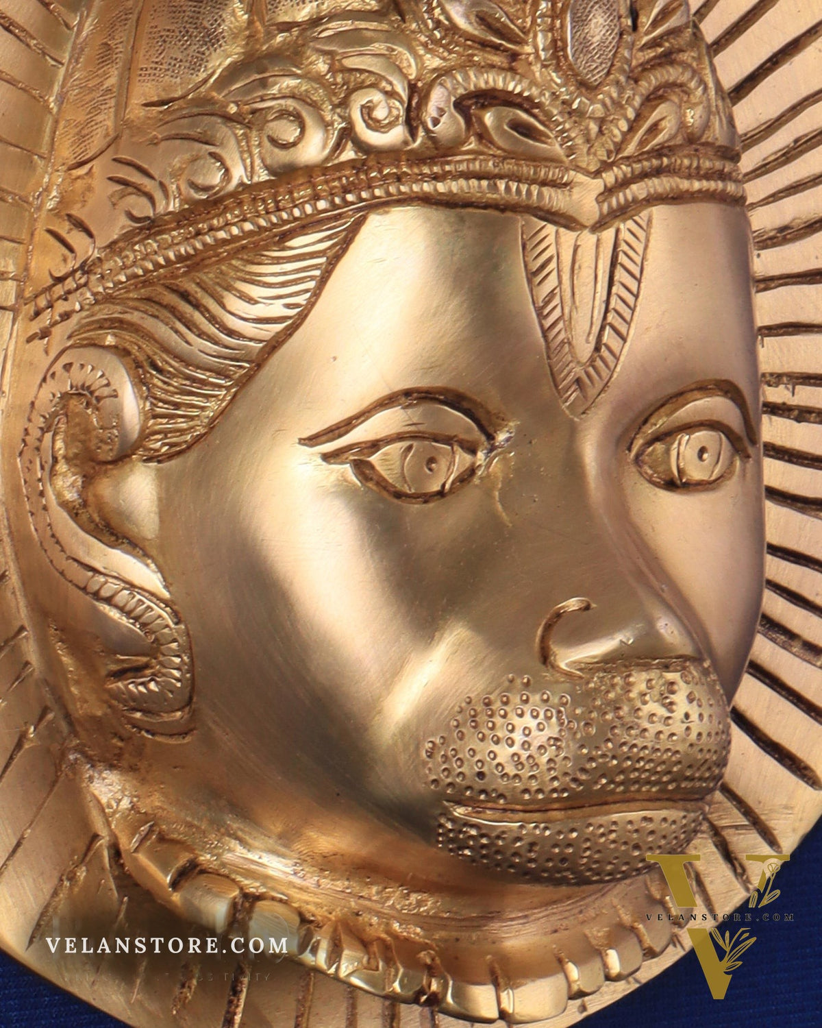 Auspicious pure brass Lord Hanuman face wall hanging 7"