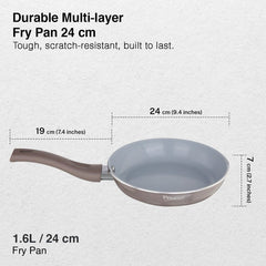 Prestige Ceraglide Duo Ceramic Coating Non Stick Aluminium Cookware Omni Tawa Dia 25 cm, Prestige Ceraglide Duo Ceramic Coating Non Stick Aluminium Cookware Fry Pan Dia 24 cm (1.6 Litre)
