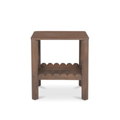 Indiana Scalloped Edge Solid Wood Accent Table – Modern Side Table