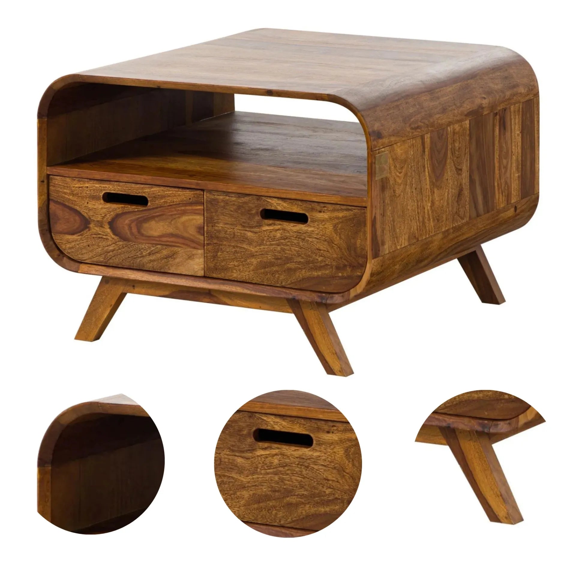 Marwar Solid Sheesham Wood Coffee Table with Storage