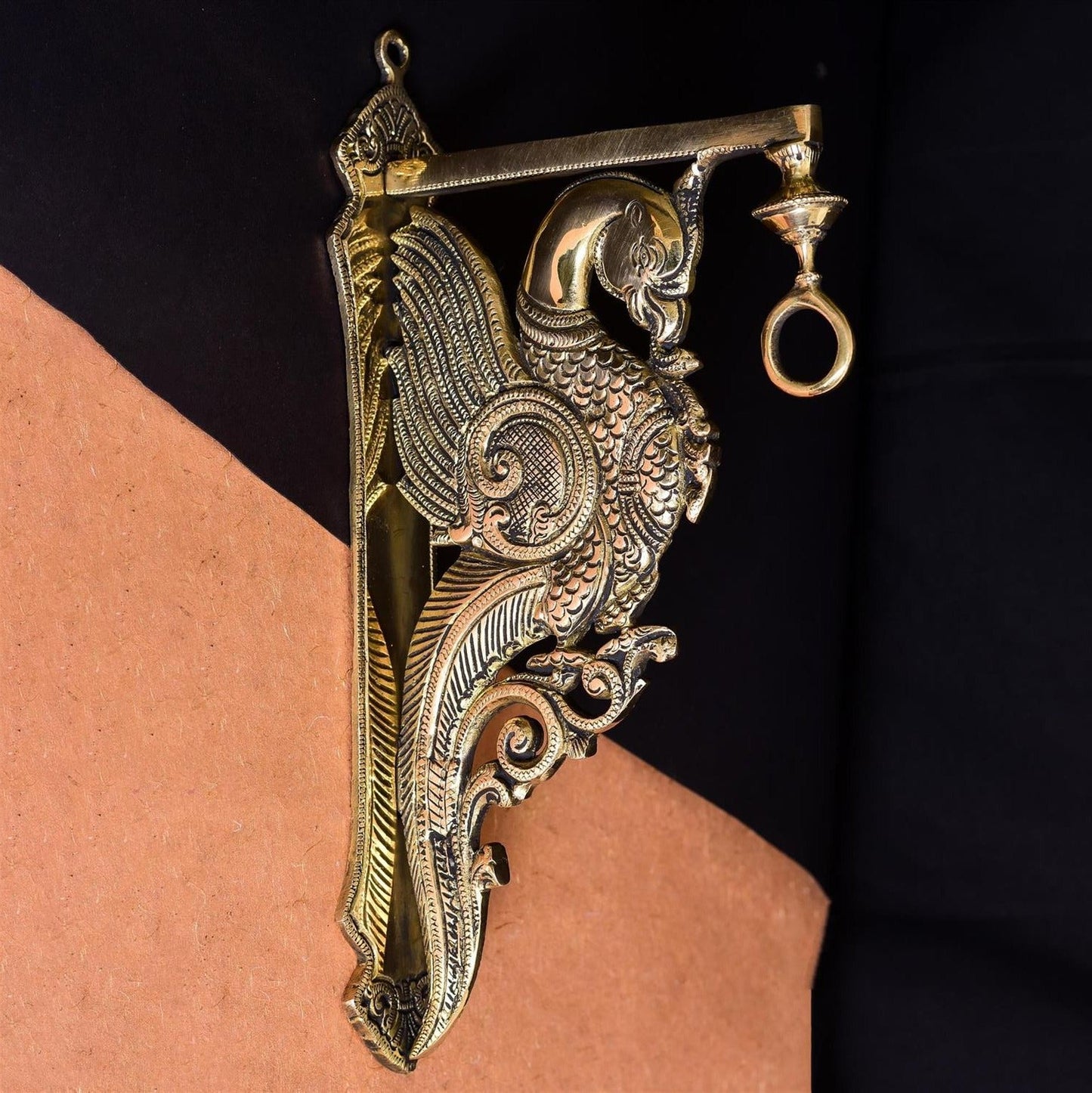 Brass Peacock Wall Mount Bracket