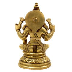 Handcrafted Brass Mahalakshmi Idol – Shri Lakshmi | Laxmi | Padmavati | Kamala Devi Murti for Pooja Room, Temple & Home Decor,Gold, 5 Inch, 1 Piece