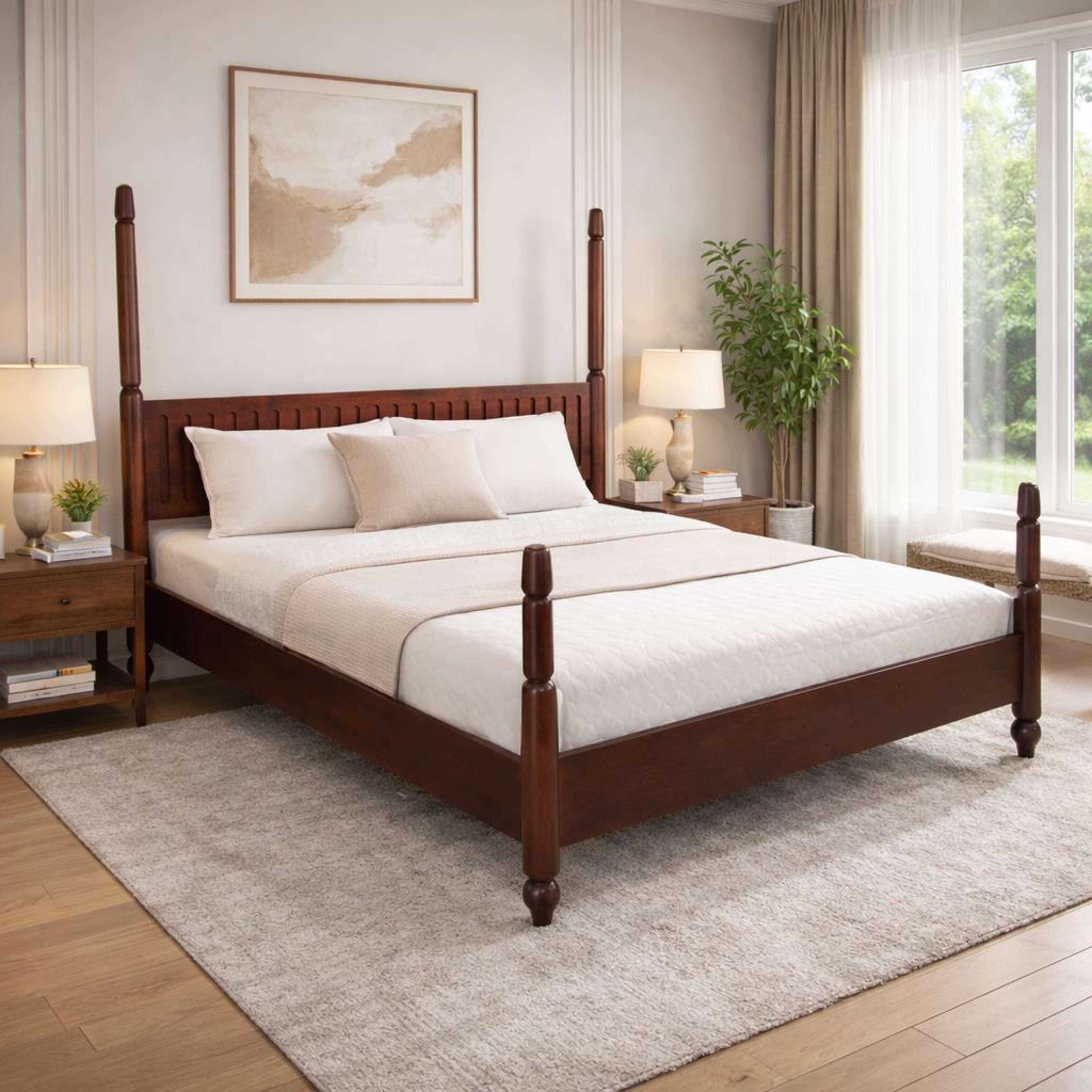 Victorian Style Solid Sheesham Wood Four Poster Bed