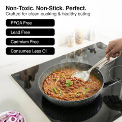 Prestige Durastone Hard Anodised 6 Layer Non-Stick Omni Tawa, 25 cm (Black), Prestige Durastone Hard Anodised 6 Layer Non-Stick Fry Pan, (24 cm, 1.9 Litre) (Black)