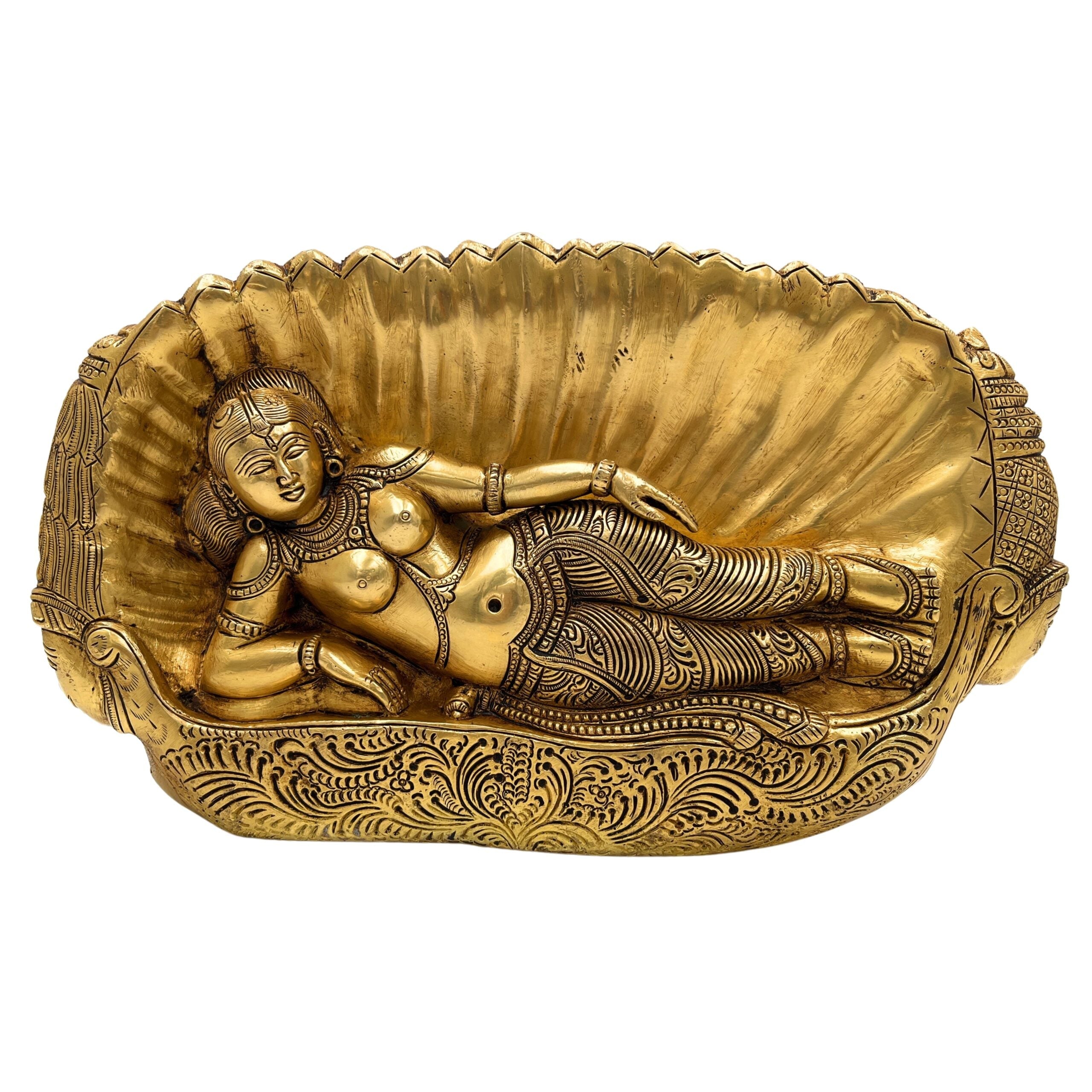 Brass Ravana Head Idol | Ten-Headed Dashanana Murti | Lankesh Statue | MahaRavana Figurine | Dashagriva Idol for Home, Temple & Pooja Decor,Gold, 6.5 Inch, 1 Piece