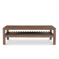 Indiana Scalloped Edge Solid Wood Coffee Table – Modern