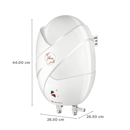 BAJAJ Flora 3 Litre 4 Star Vertical Instant Geyser with Swirl Flow Technology (White)