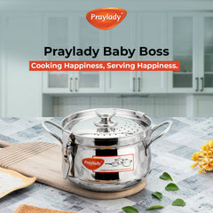 Baby Boss Stainless Steel Strainer Pot with Lock –  Pasta, Rice & Vegetable Cooking Pot with Induction Base