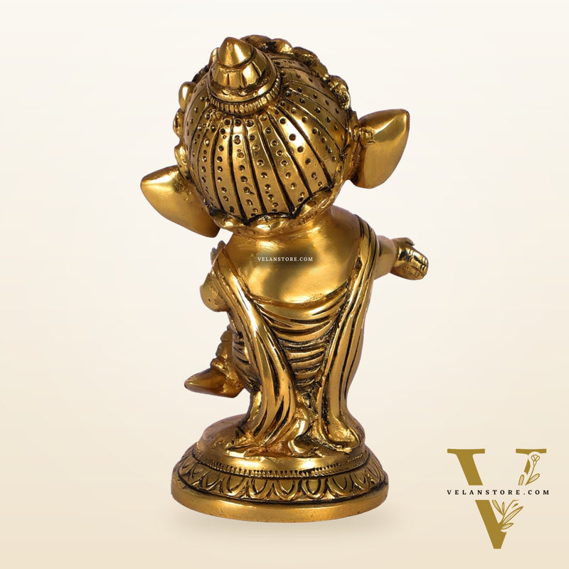 Baby Dholak Ganesha Brass Idol - Golden | BudhShiv