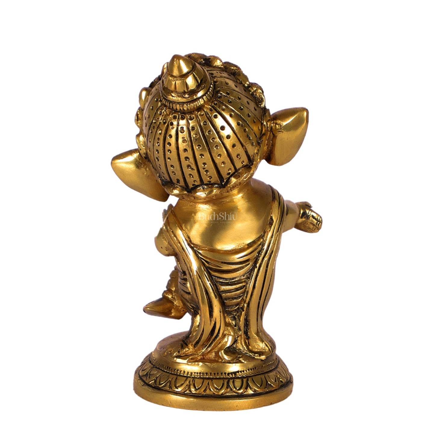 Baby Dholak Ganesha Brass Idol - Golden | BudhShiv