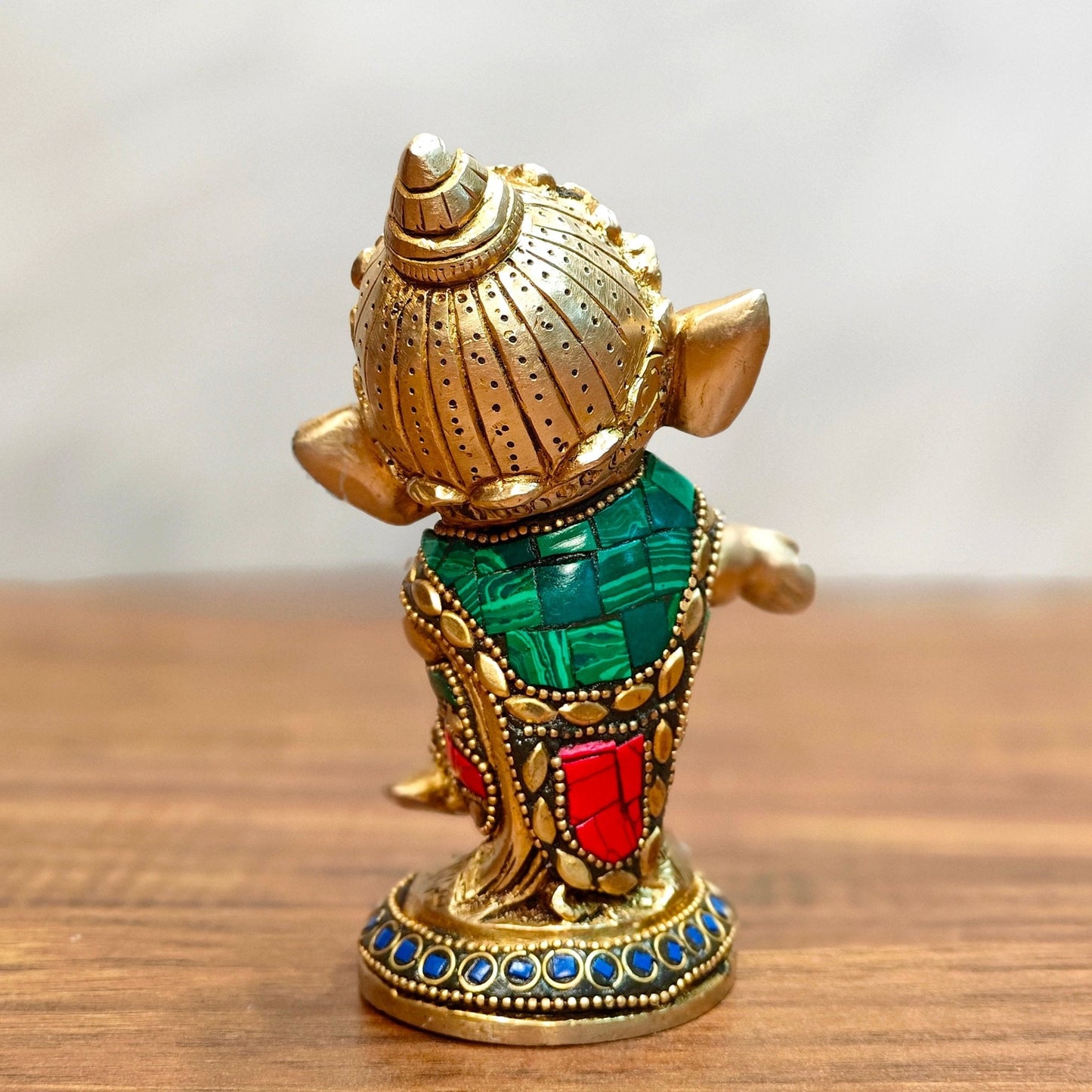 Baby Dholak Ganesha Brass Idol - Perfect for Office Desk, Study Table, Temple - stonework