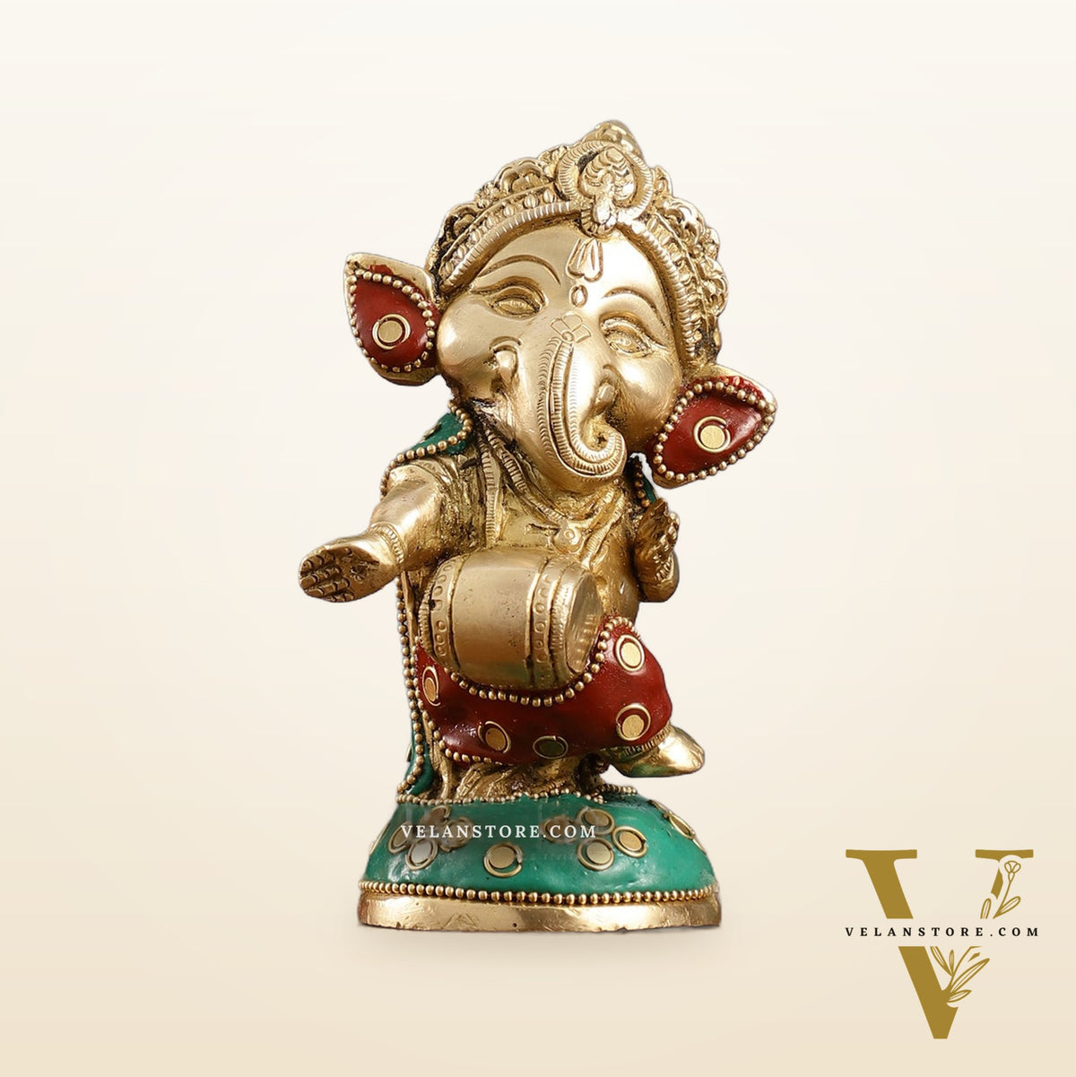 Baby Ganesha Brass Idols set 5 " Stonework