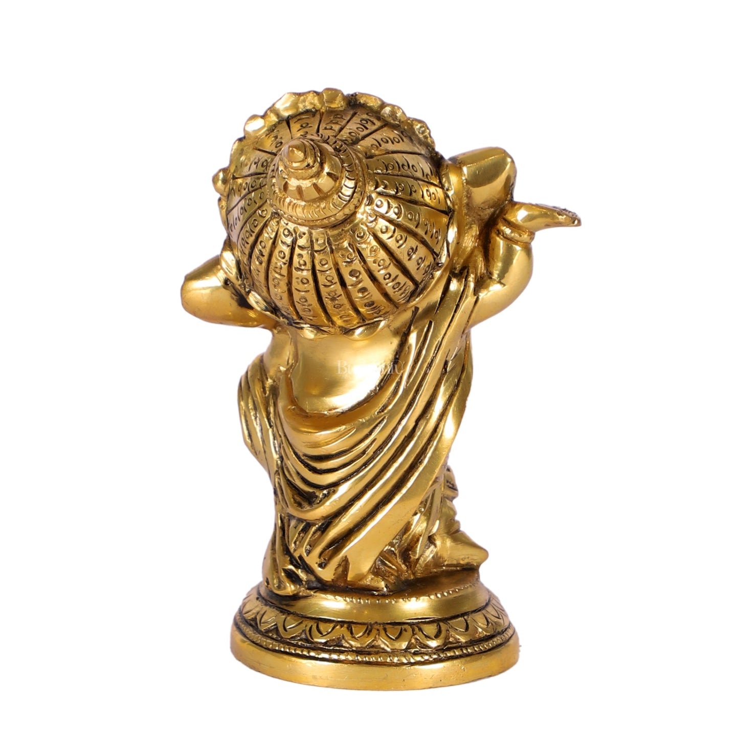 Baby Ganesha Dancing Brass Idol 5" (Golden)