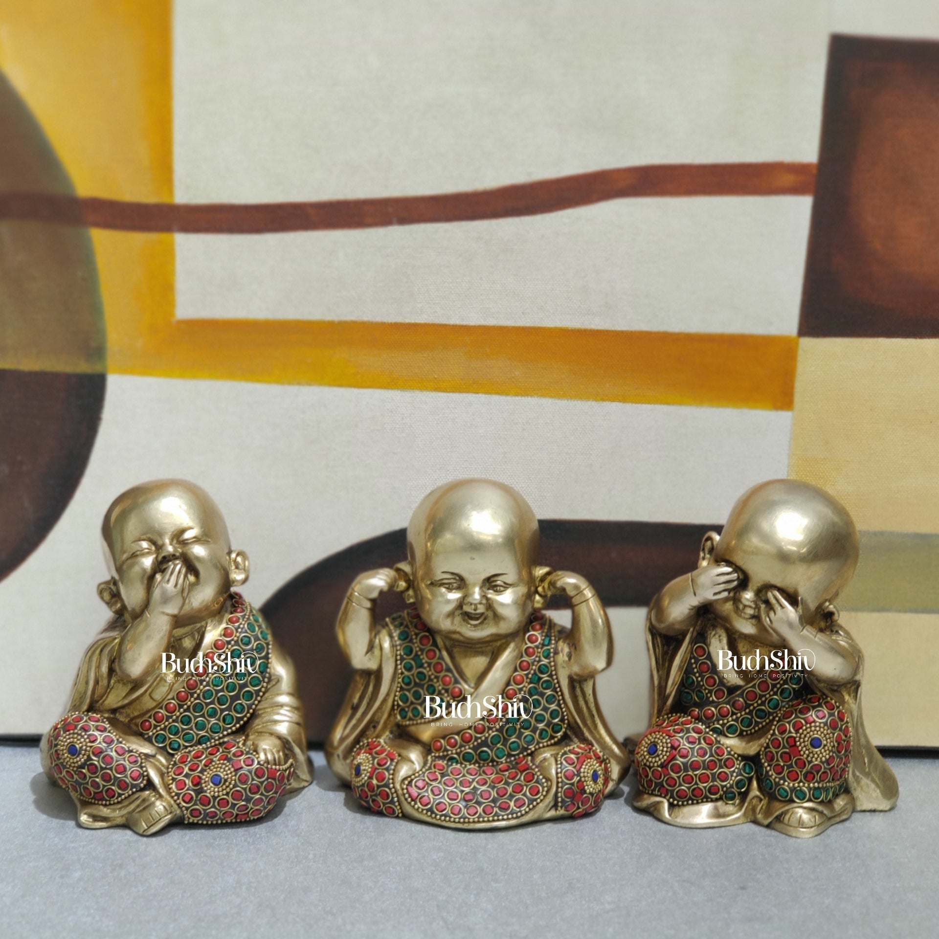 Baby wise Laughing Buddha Monks Brass Statues | BudhShiv